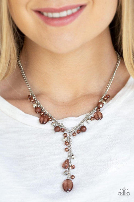 Paparazzi Accessories - Crystal Couture - Brown Necklace - Bling by JessieK