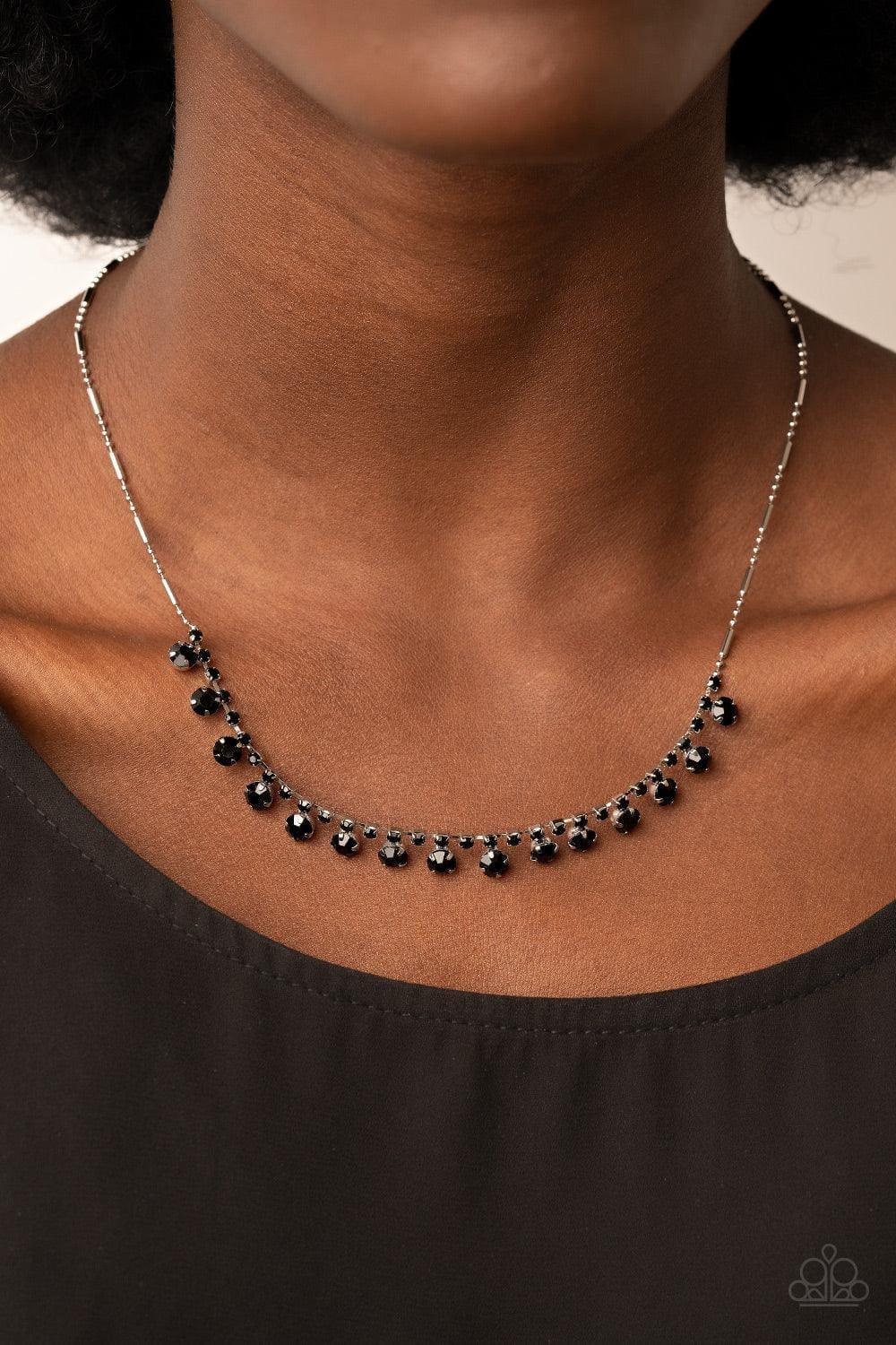 Paparazzi Accessories - Cue The Mic Drop - Black Necklace - Bling by JessieK