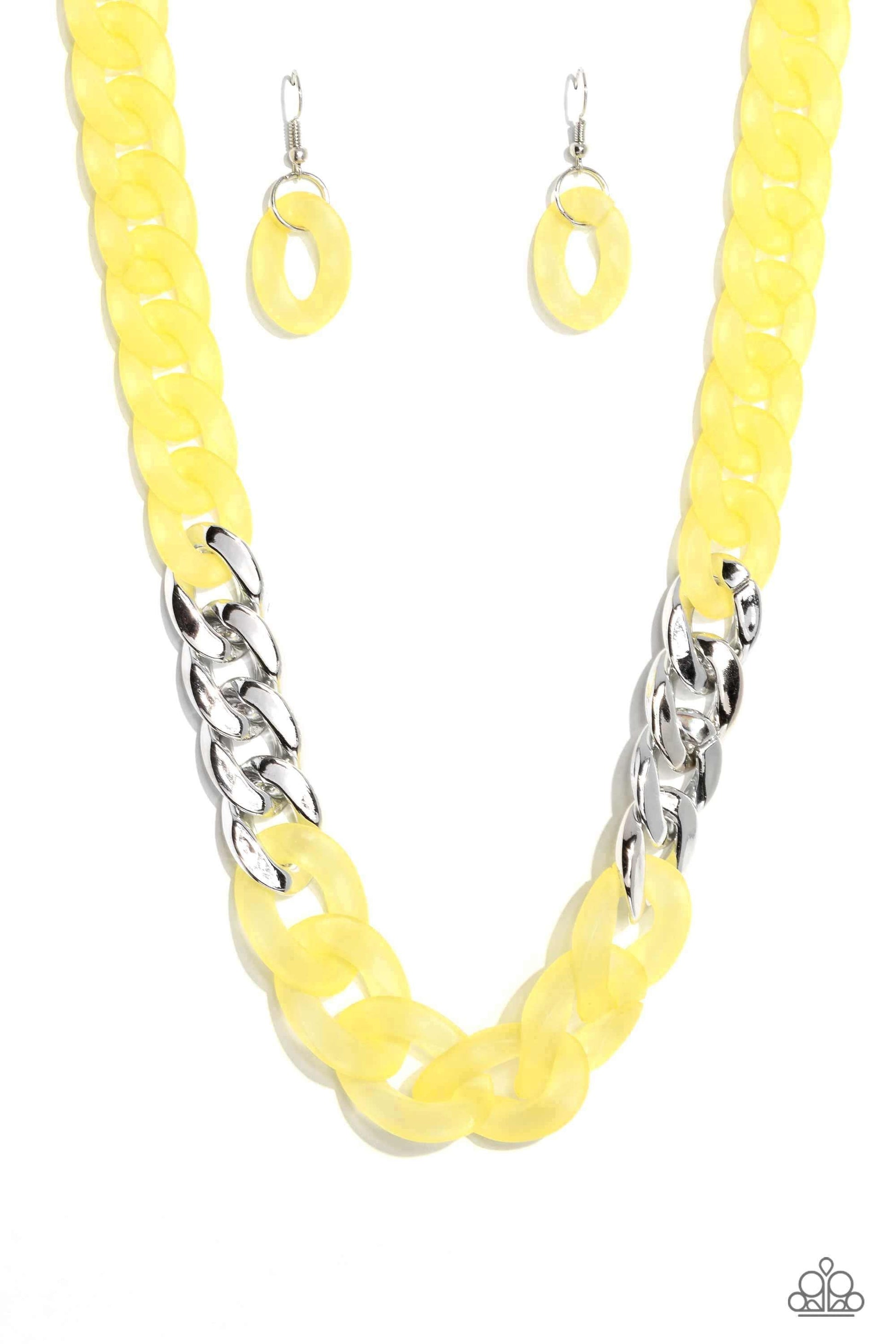 Paparazzi Accessories - Curb Your Enthusiasm - Yellow Necklace - Bling by JessieK