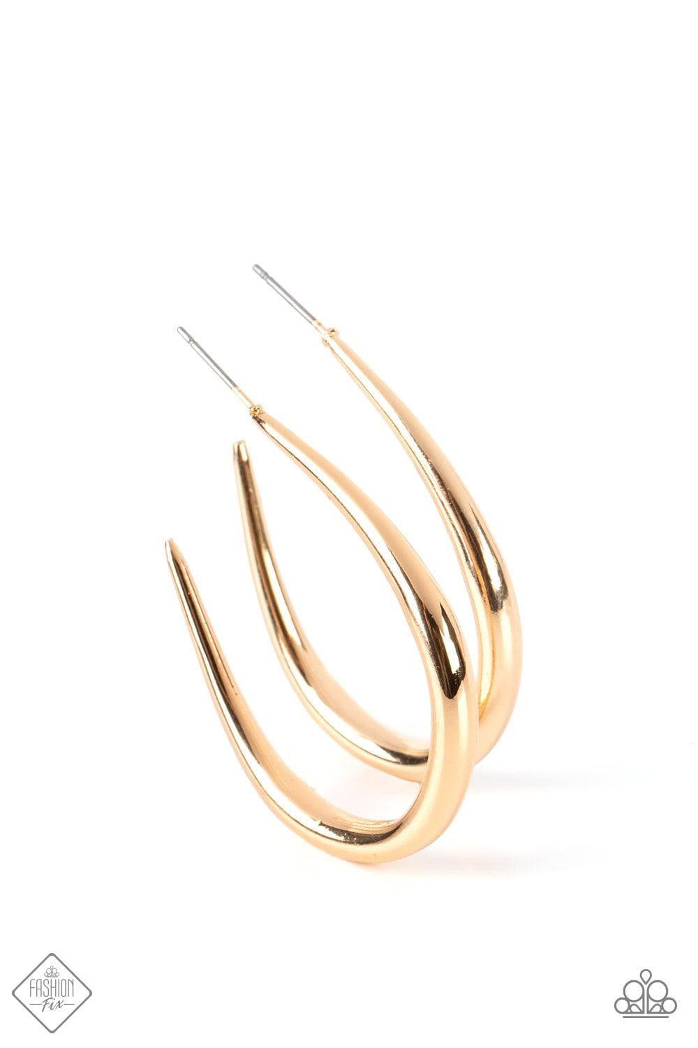 Paparazzi Accessories - Curve Your Appetite - Gold Hoop Earrings - Bling by JessieK