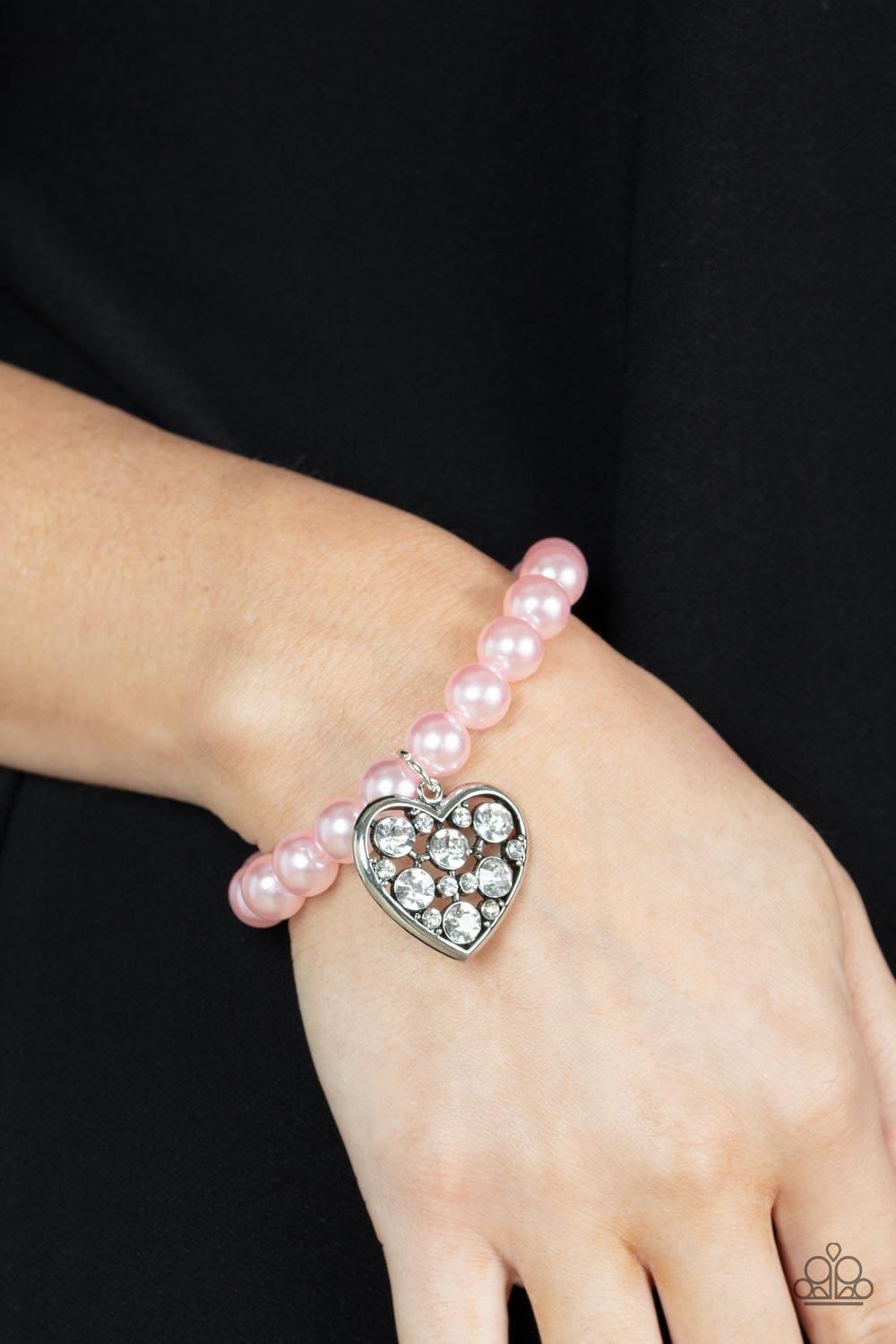Paparazzi Accessories - Cutely Crushing - Pink Bracelet - Bling by JessieK