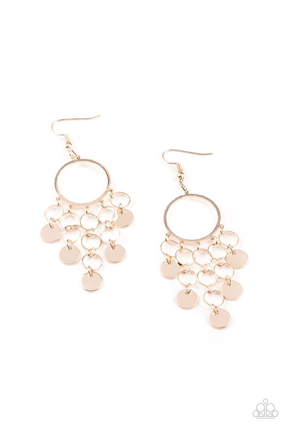 Paparazzi Accessories - Cyber Chime - Rose Gold Earrings - Bling by JessieK