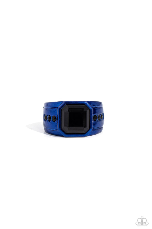 Paparazzi Accessories - Daily Dominance - Blue Men's Ring - Bling by JessieK