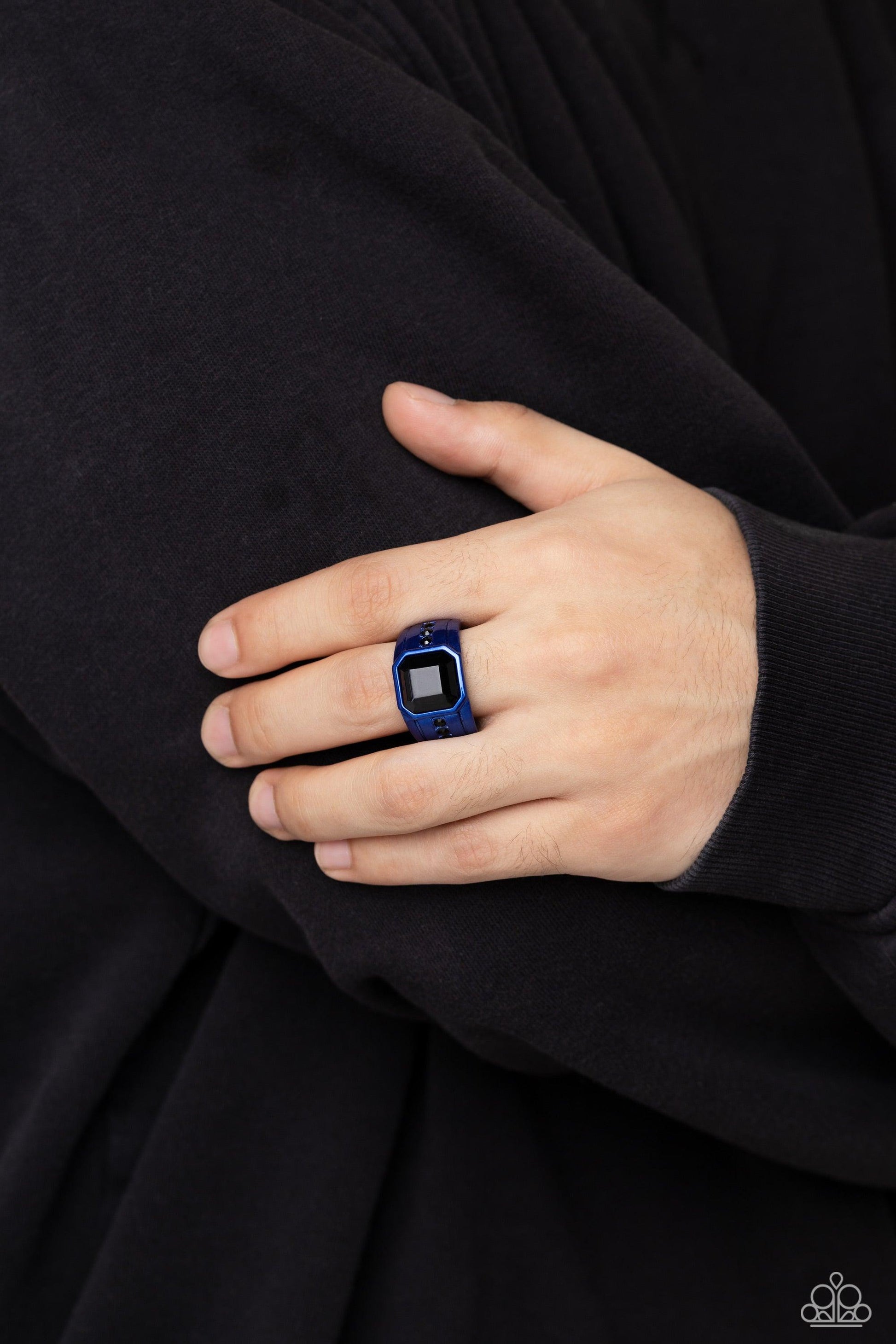 Paparazzi Accessories - Daily Dominance - Blue Men's Ring - Bling by JessieK