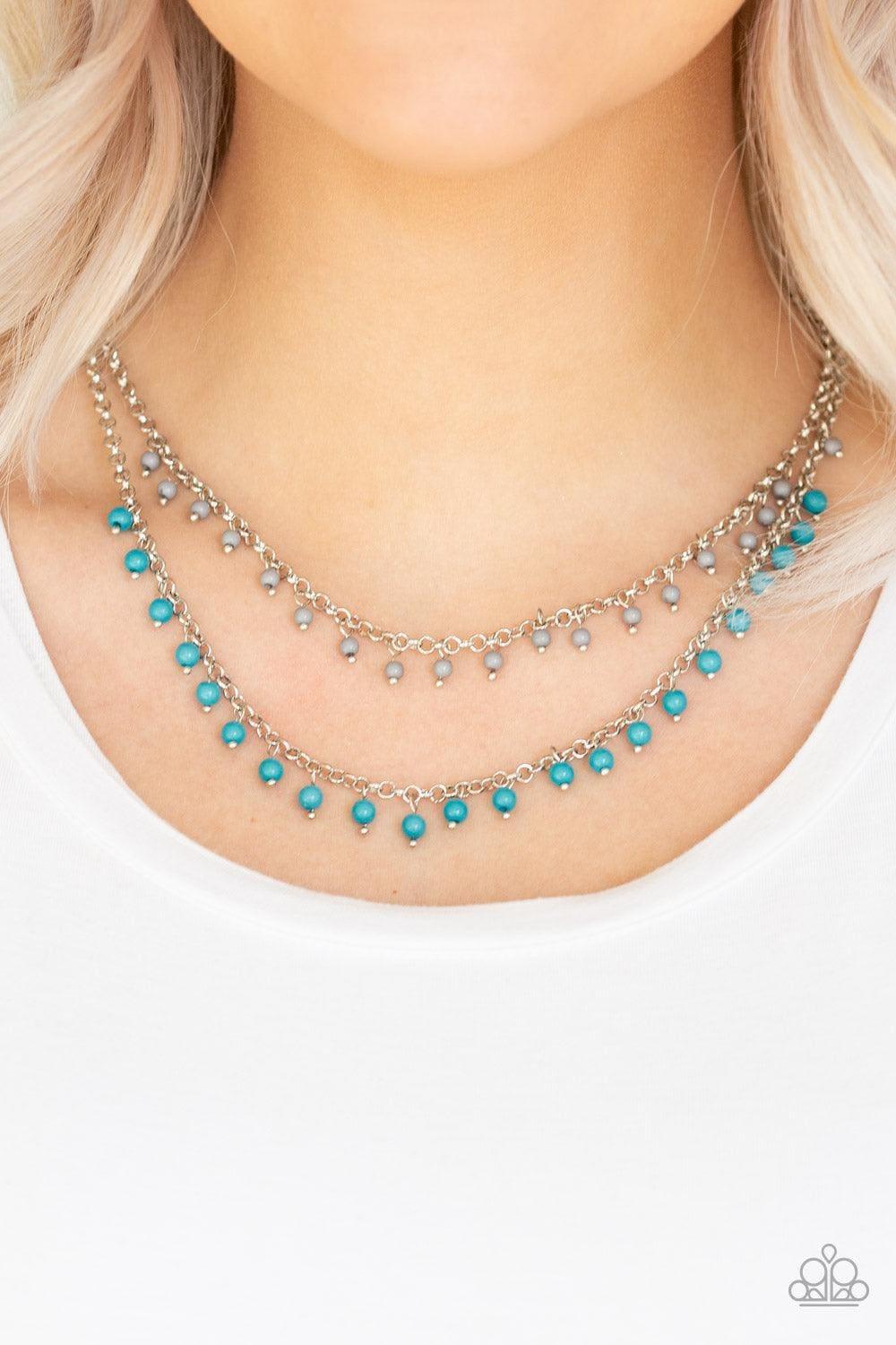 Paparazzi Accessories - Dainty Distraction - Blue Necklace - Bling by JessieK