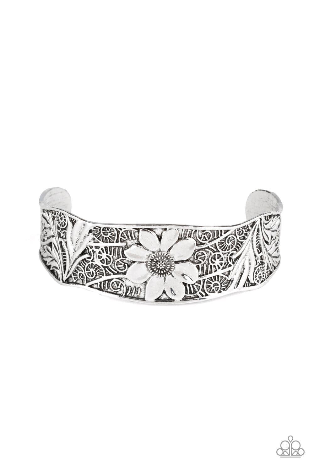 Paparazzi Accessories - Daisy Paradise - Silver Cuff Bracelet - Bling by JessieK