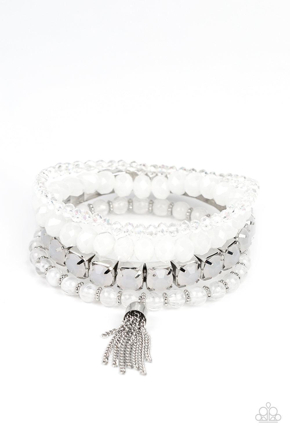 Paparazzi Accessories - Day Trip Trinket - White Bracelets - Bling by JessieK