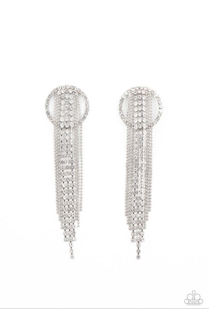 Paparazzi Accessories - Dazzle By Default - White Earring - Bling by JessieK