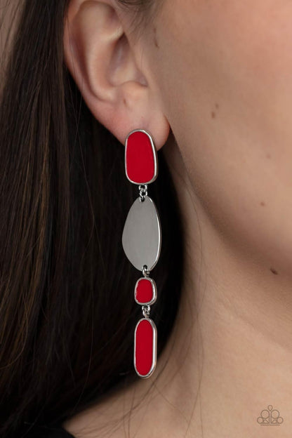 Paparazzi Accessories - Deco By Design - Red Earrings - Bling by JessieK