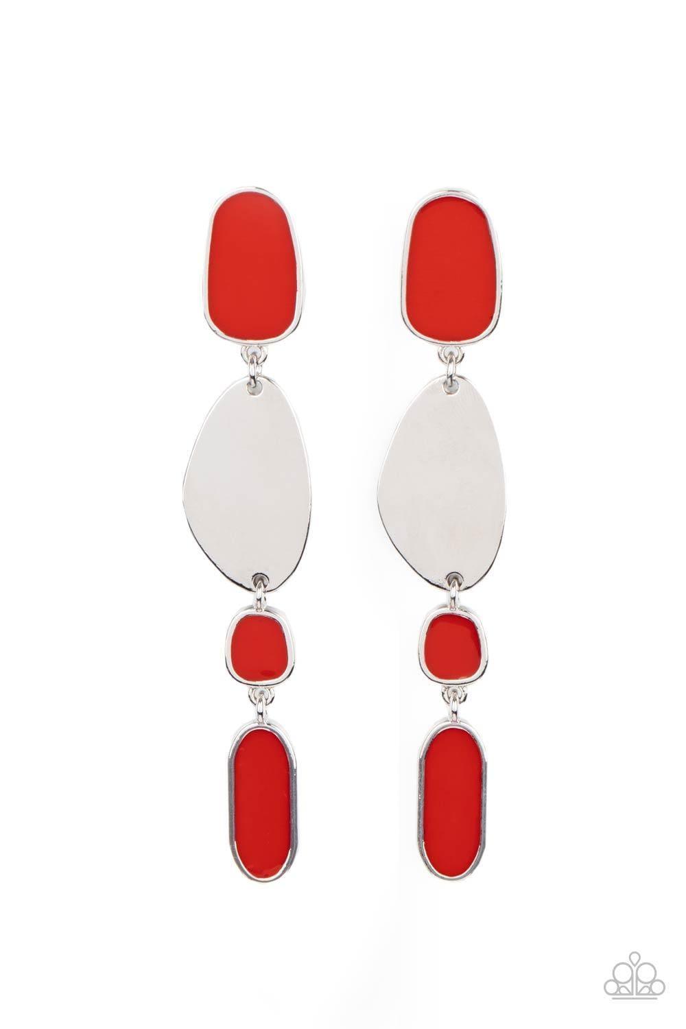 Paparazzi Accessories - Deco By Design - Red Earrings - Bling by JessieK