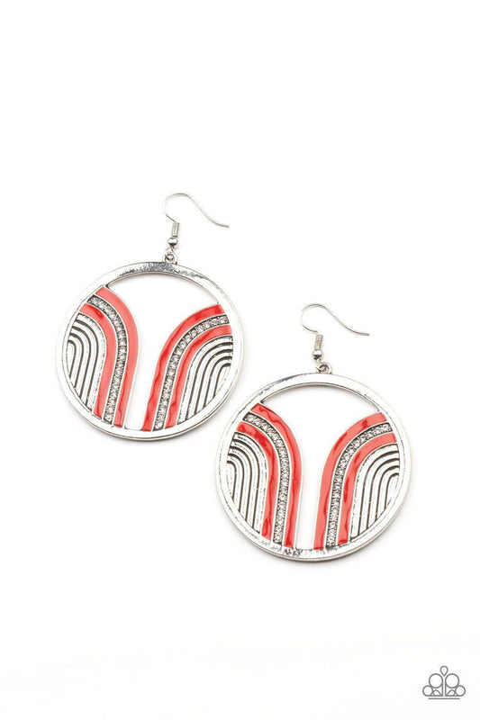 Paparazzi Accessories - Delightfully Deco - Red Earrings - Bling by JessieK