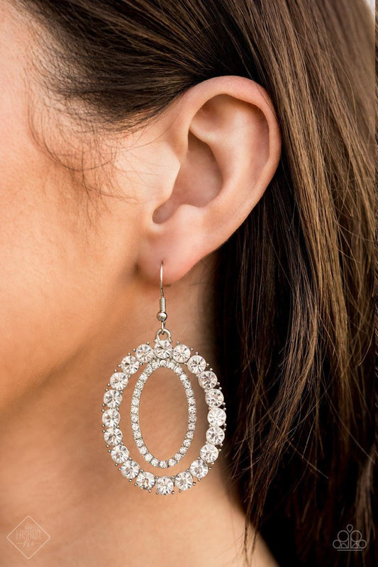 Paparazzi Accessories - Deluxe Luxury - White Earrings - Bling by JessieK