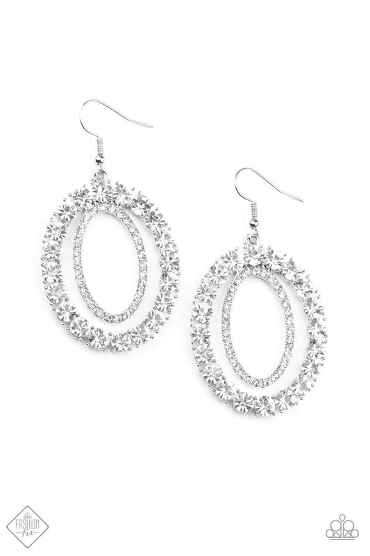 Paparazzi Accessories - Deluxe Luxury - White Earrings - Bling by JessieK