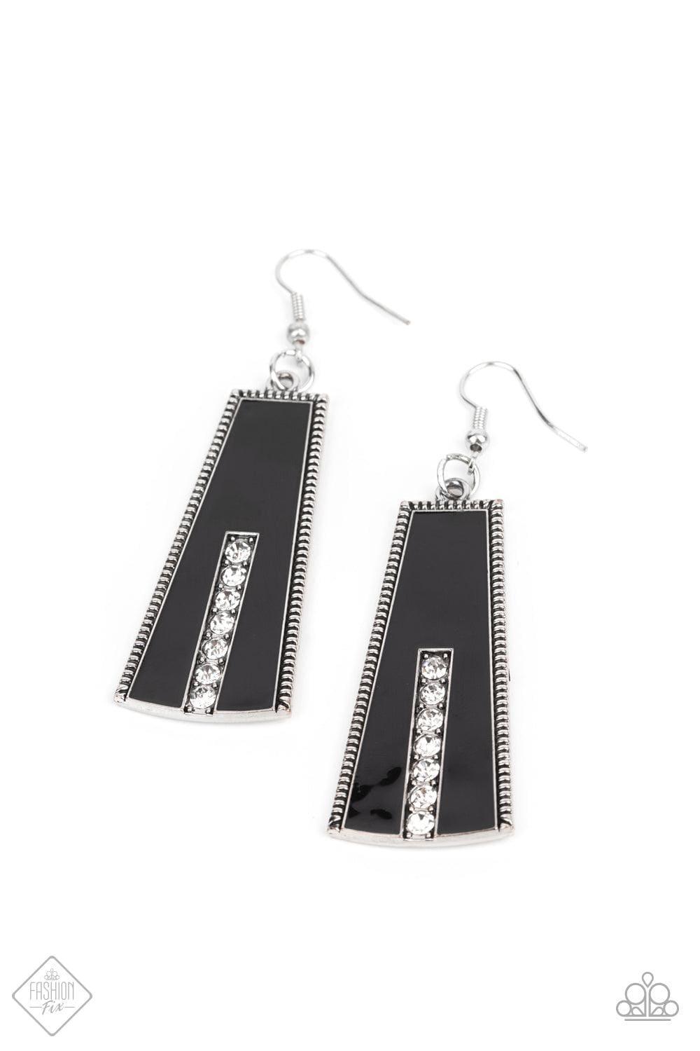 Paparazzi Accessories - Demandingly Deco - Black Earrings - Bling by JessieK