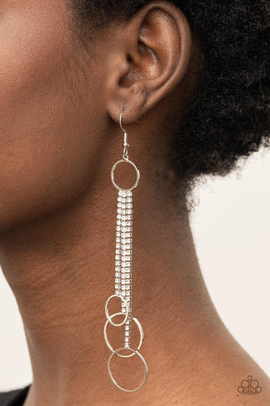 Paparazzi Accessories - Demurely Dazzling - White Earrings - Bling by JessieK
