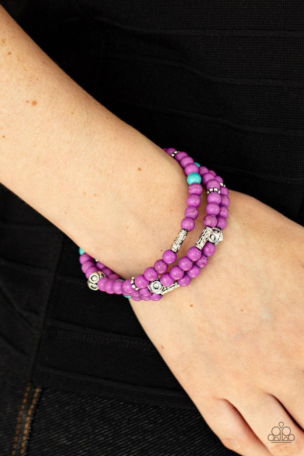 Paparazzi Accessories - Desert Decorum - Purple Bracelet - Bling by JessieK