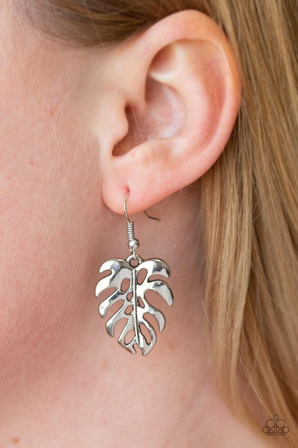 Paparazzi Accessories - Desert Palms - Silver Earrings - Bling by JessieK