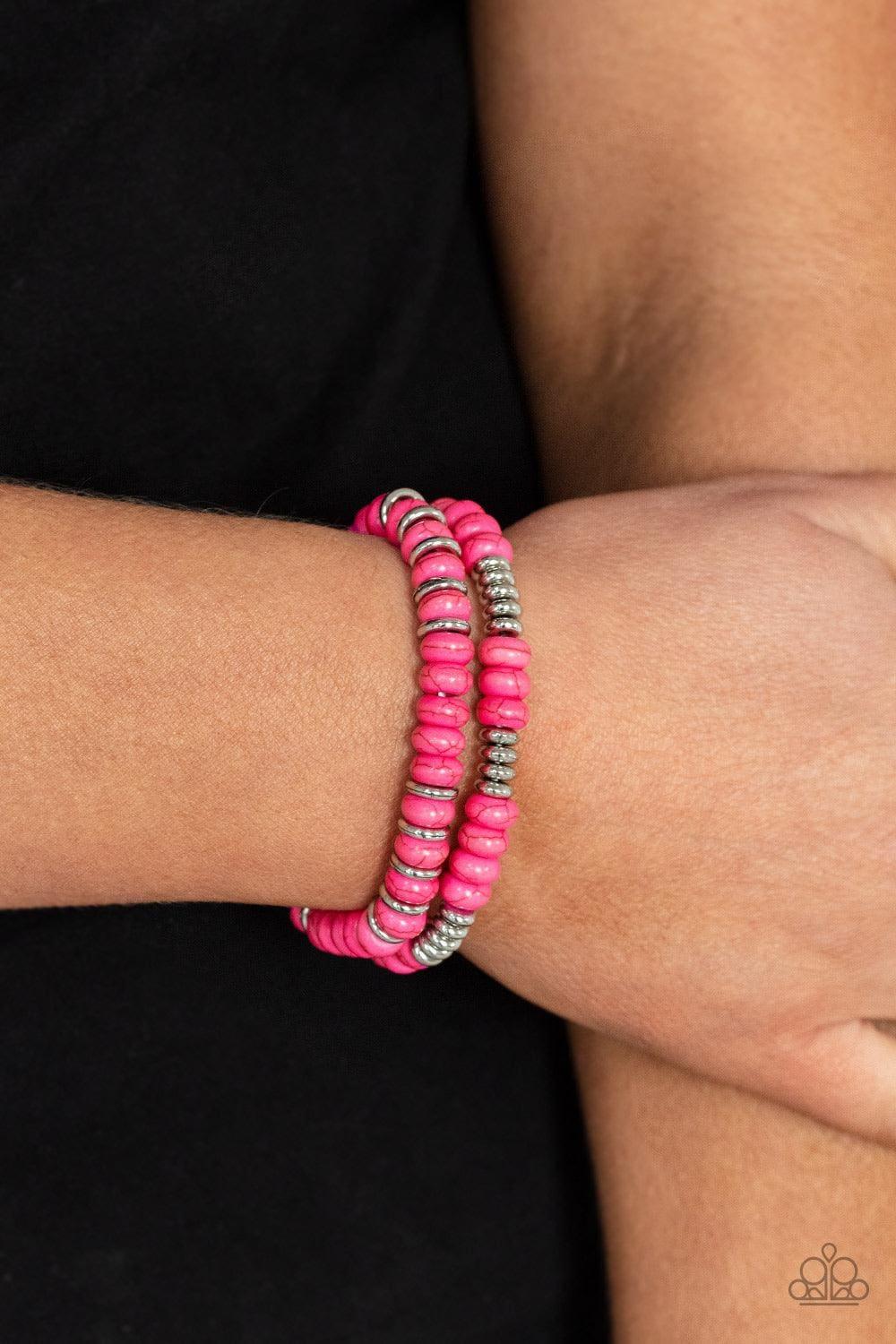 Paparazzi Accessories - Desert Rainbow - Pink Bracelet - Bling by JessieK