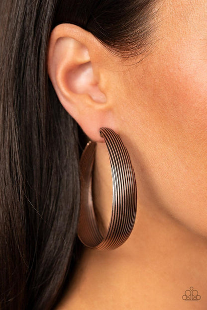 Paparazzi Accessories - Desert Wanderings - Copper Hoop Earrings - Bling by JessieK