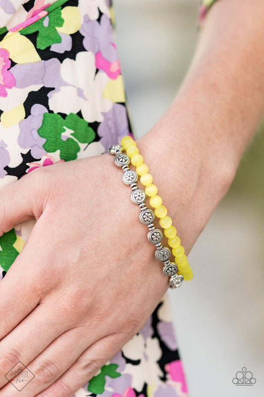 Paparazzi Accessories - Dewy Dandelions - Yellow Bracelet - Bling by JessieK