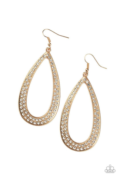 Paparazzi Accessories - Diamond Distraction - Gold Earrings - Bling by JessieK