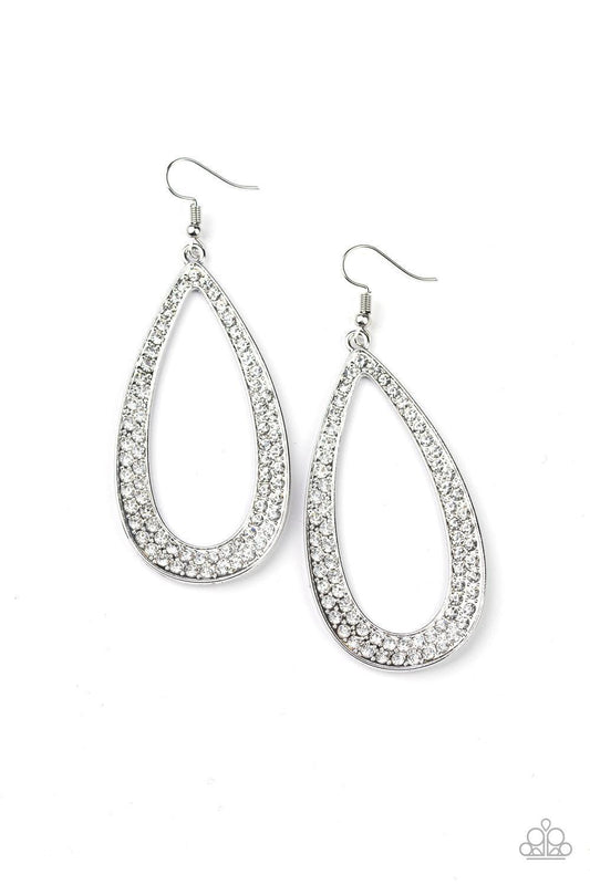 Paparazzi Accessories - Diamond Distraction - White Earrings - Bling by JessieK