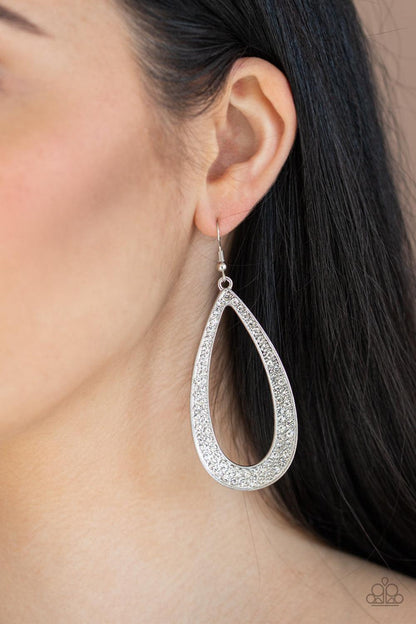 Paparazzi Accessories - Diamond Distraction - White Earrings - Bling by JessieK