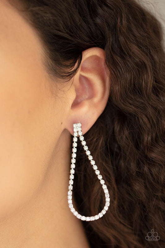 Paparazzi Accessories - Diamond Drops - White Post Earrings - Bling by JessieK