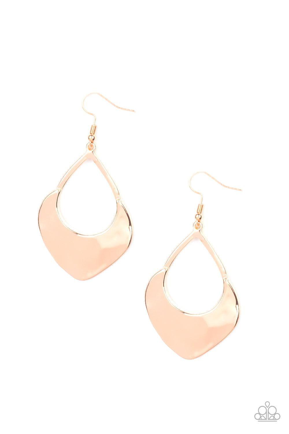 Paparazzi Accessories - Dig Your Heels In - Rose Gold Earrings - Bling by JessieK