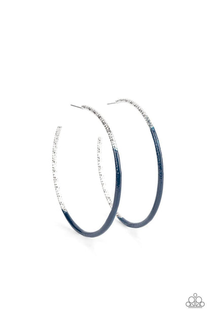 Paparazzi Accessories - Dip, Dip, Hooray! - Blue Hoop Earrings - Bling by JessieK