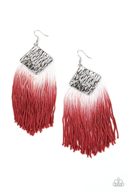 Paparazzi Accessories - Dip The Scales - Red Earrings - Bling by JessieK