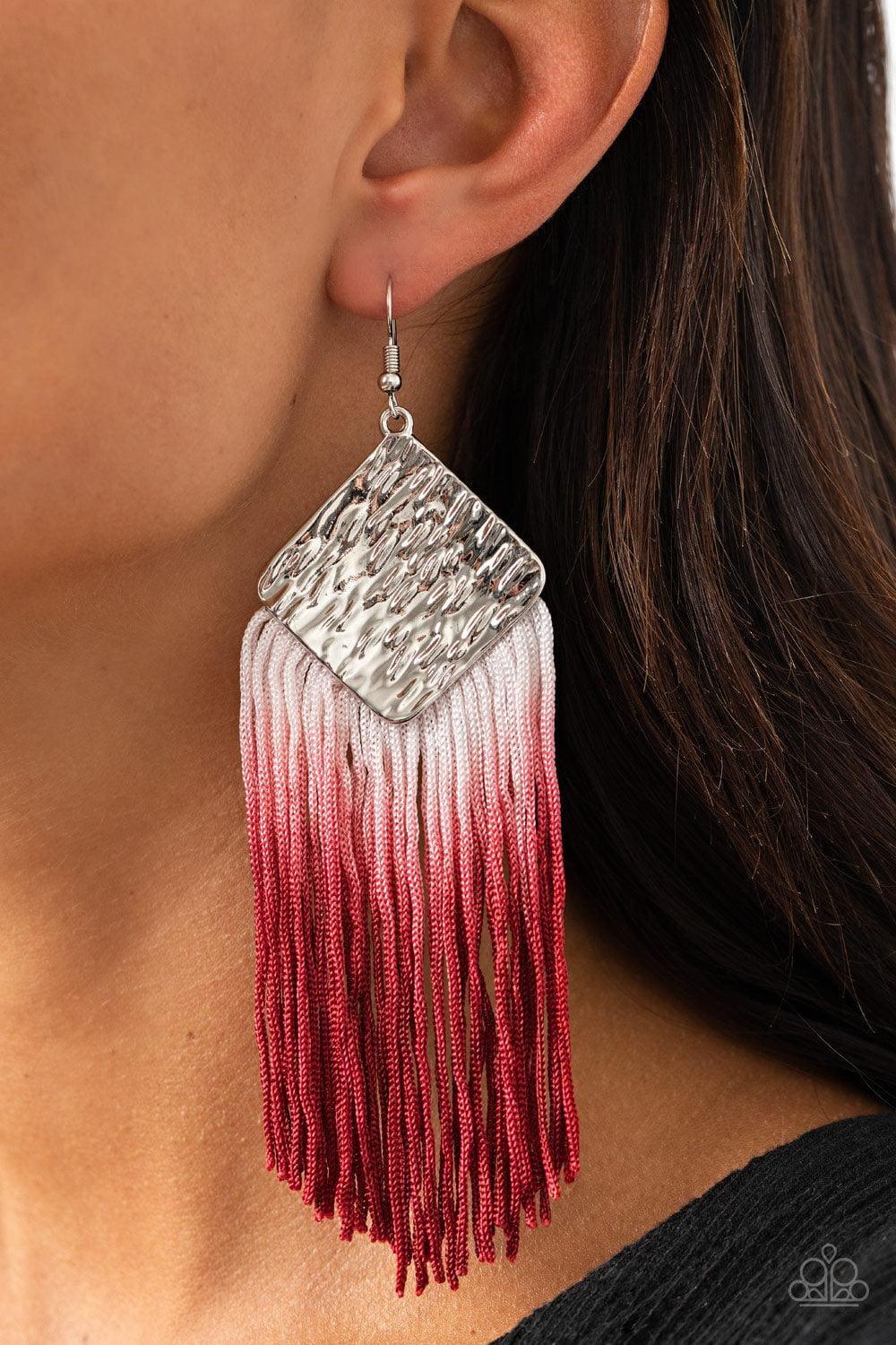 Paparazzi Accessories - Dip The Scales - Red Earrings - Bling by JessieK