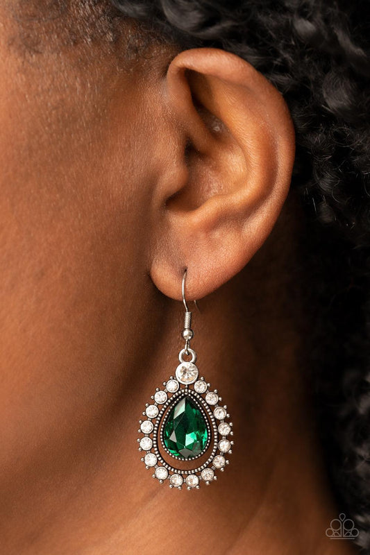 Paparazzi Accessories - Divinely Duchess - Green Earrings - Bling by JessieK