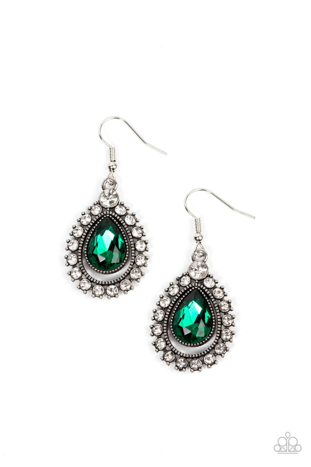 Paparazzi Accessories - Divinely Duchess - Green Earrings - Bling by JessieK