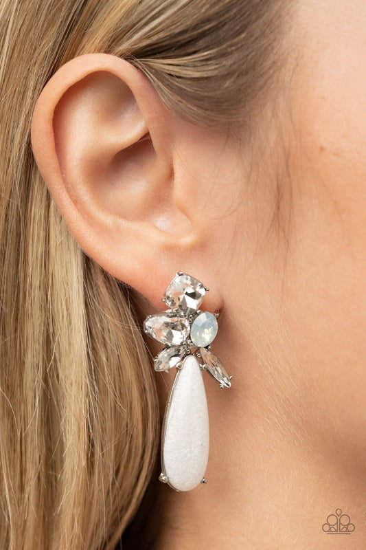 Paparazzi Accessories - Diy Dazzle - White Earrings - Bling by JessieK