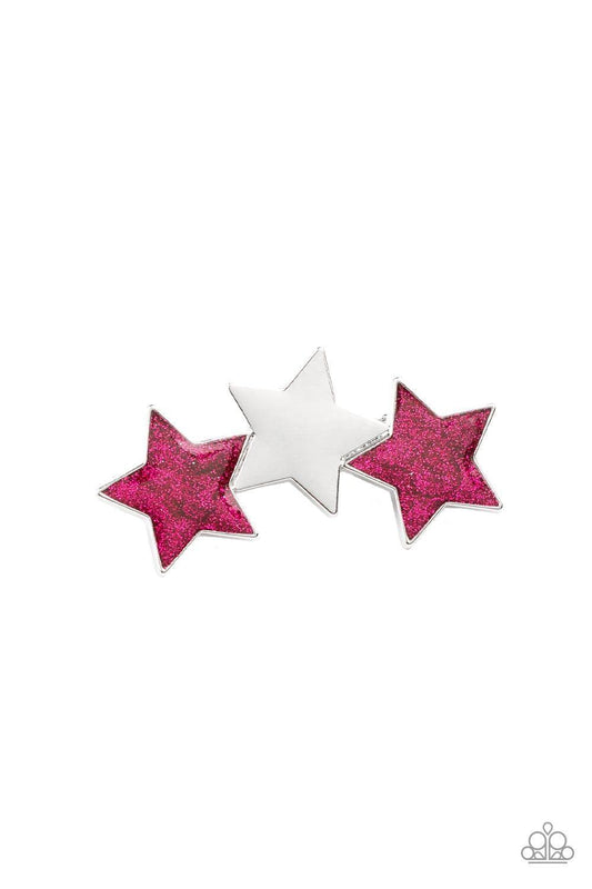 Paparazzi Accessories - Dont Get Me Star-ted!- Pink Hair Clip - Bling by JessieK