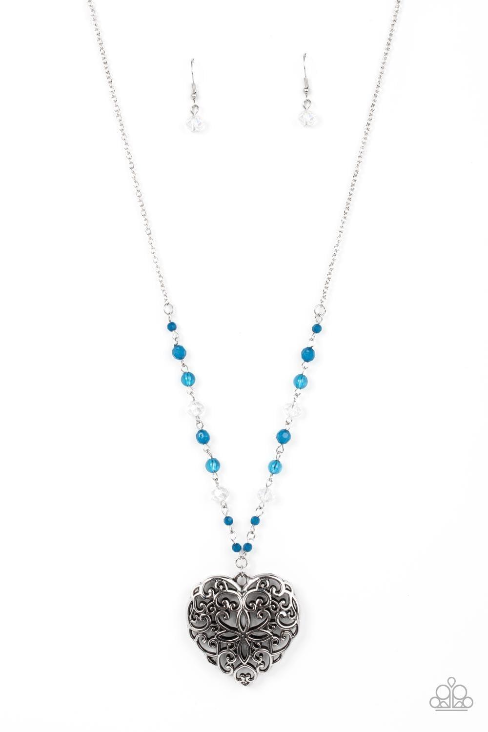 Paparazzi Accessories - Doting Devotion - Blue Necklace - Bling by JessieK