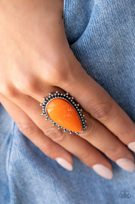 Paparazzi Accessories - Down-to-earth Essence - Orange Ring - Bling by JessieK