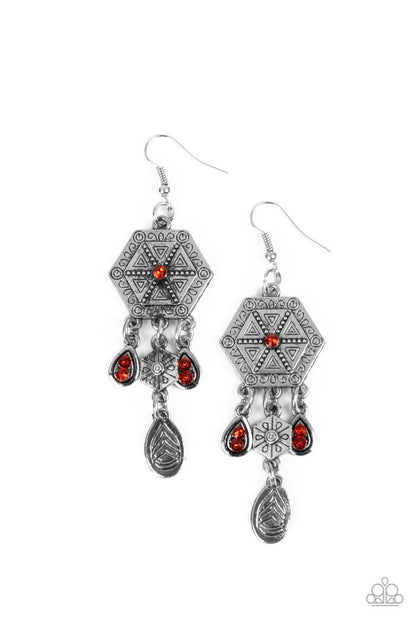 Paparazzi Accessories - Dreamcatcher Delight - Orange Earrings - Bling by JessieK