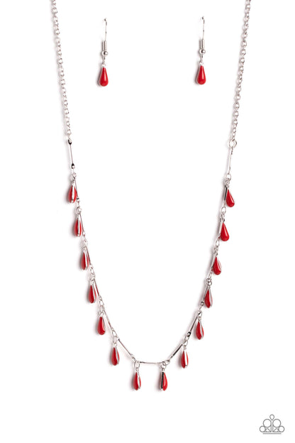 Paparazzi Accessories - Drop-dead Dance - Red Necklace - Bling by JessieK