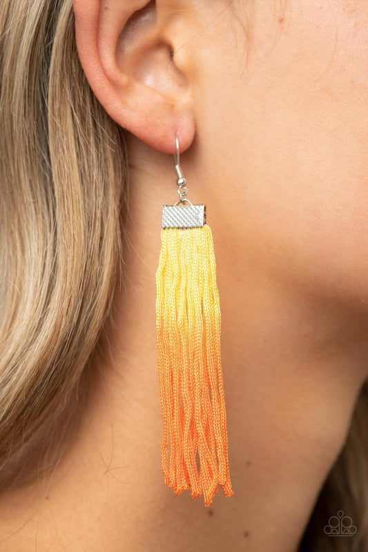 Paparazzi Accessories - Dual Immersion - Yellow Earrings - Bling by JessieK