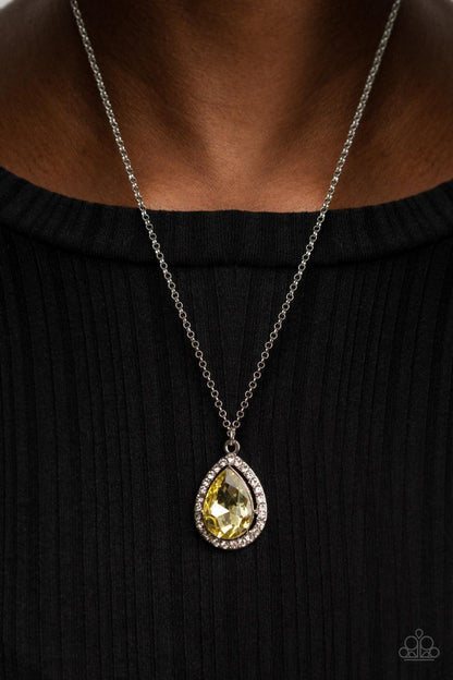 Paparazzi Accessories - Duchess Decorum - Yellow Necklace - Bling by JessieK