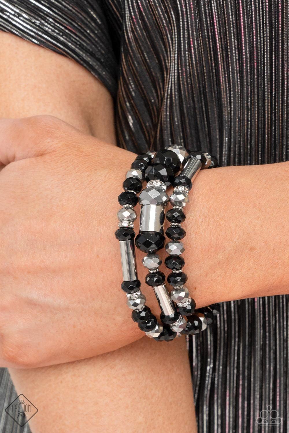 Paparazzi Accessories - Dynamic Dazzle - Black Bracelet - Bling by JessieK