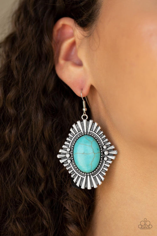 Paparazzi Accessories - Easy As Pioneer - Blue Earrings - Bling by JessieK