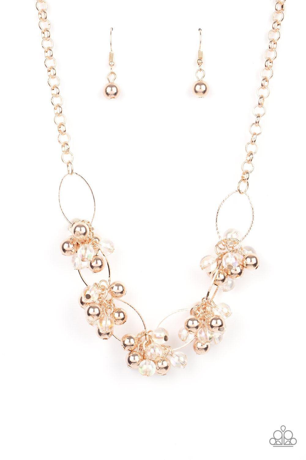 Paparazzi Accessories - Effervescent Ensemble - Rose Gold Necklace - Bling by JessieK