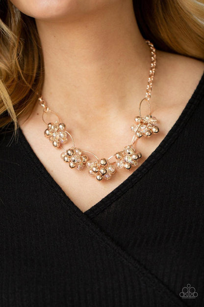 Paparazzi Accessories - Effervescent Ensemble - Rose Gold Necklace - Bling by JessieK