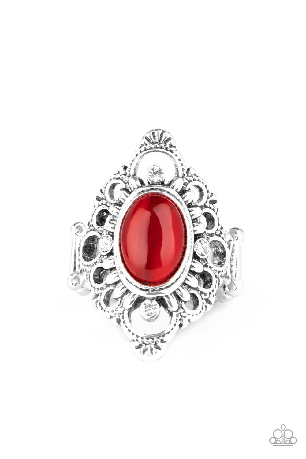 Paparazzi Accessories - Elegantly Enchanted - Red Ring - Bling by JessieK