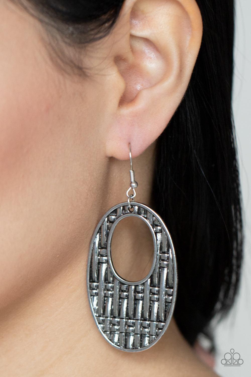 Paparazzi Accessories - Engraved Edge - Silver Earrings - Bling by JessieK