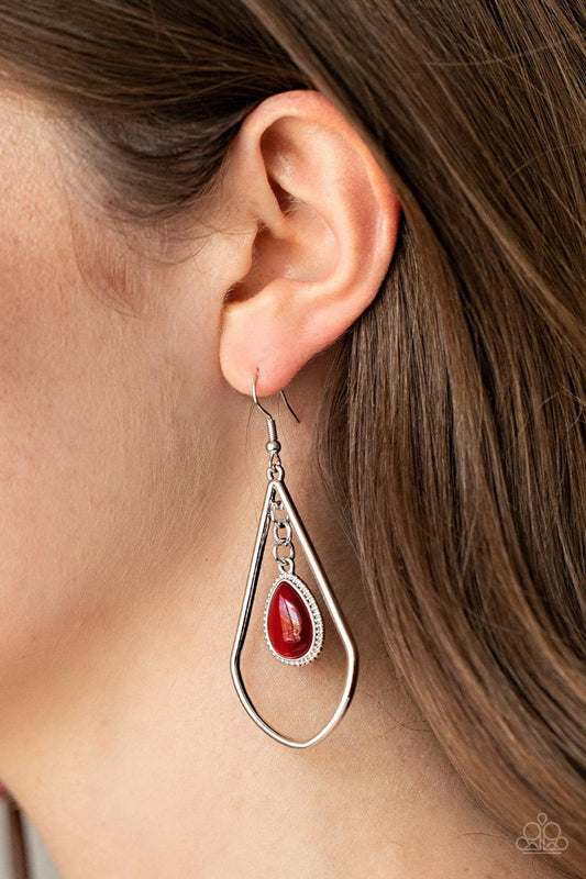 Paparazzi Accessories - Ethereal Elegance - Red Earrings - Bling by JessieK