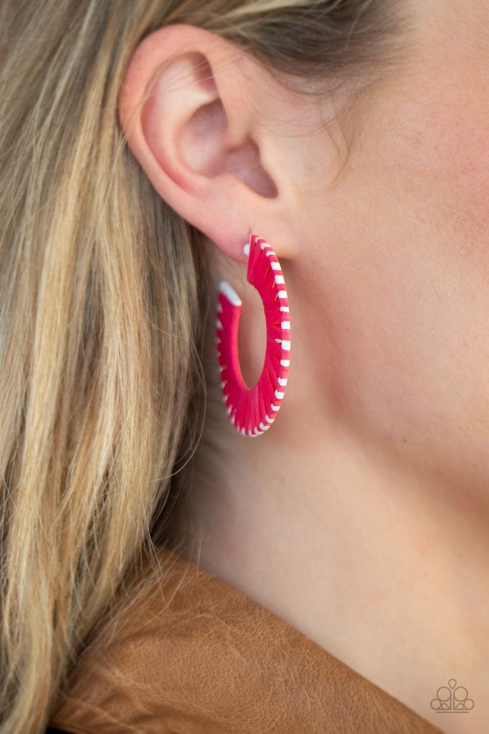 Paparazzi Accessories - Everybody Conga! - Pink Hoops Earrings - Bling by JessieK